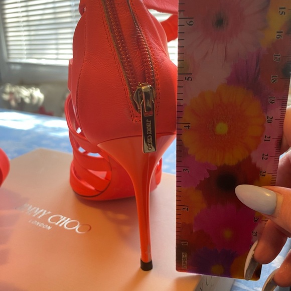 Jimmy Choo Orange Strappy Heels - Picture 6 of 9
